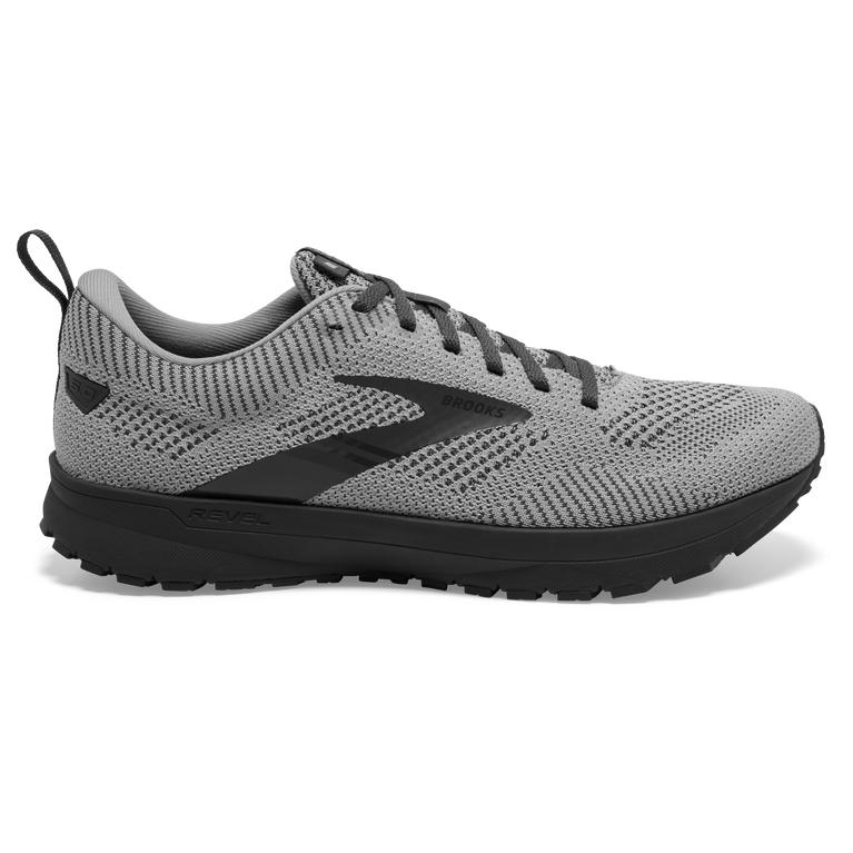 Brooks Mens Revel 5 Performance Road Running Shoes - Grey/Ebony/Alloy/Metallic (179026-ENR)